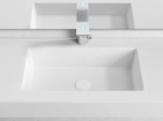 Plan vasque lavabo sur mesure : L 50 à 201 x P 30 à 51 cm, finition lisse mate, 10 couleurs au choix, Anti bactérien, résine Akrytan® teinté dans la masse, Livraison Offerte.